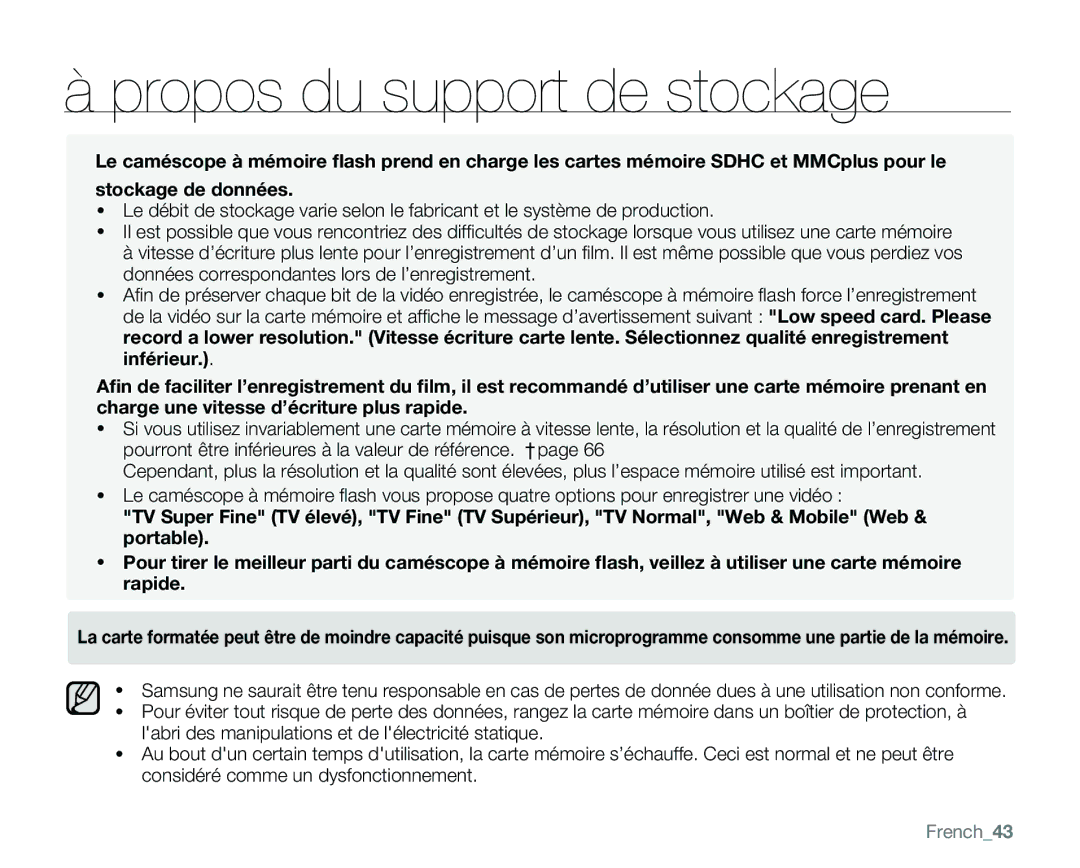 Samsung VP-MX25E/EDC manual French43 