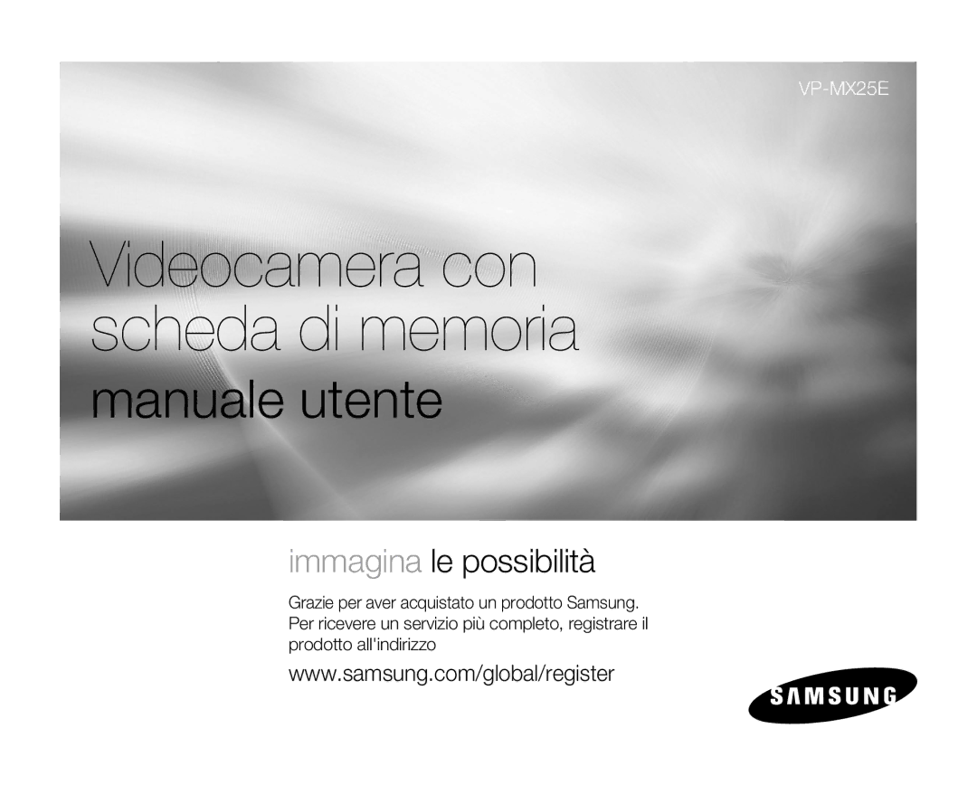 Samsung VP-MX25E/EDC manual Videocamera con scheda di memoria 