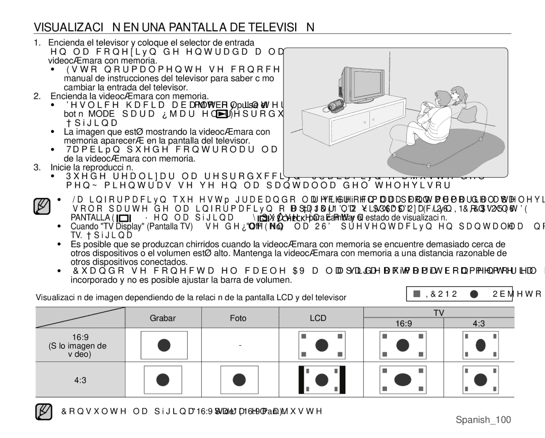 Samsung VP-MX25E/EDC Visualización EN UNA Pantalla DE Televisión, Encienda el televisor y coloque el selector de entrada 