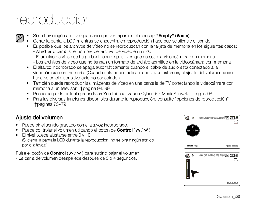 Samsung VP-MX25E/EDC manual Ajuste del volumen 