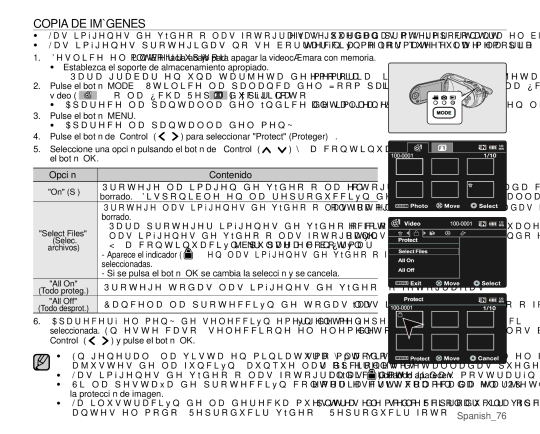 Samsung VP-MX25E/EDC manual Copia DE Imágenes, $SduhfhOdSdqwdoodGhoPhq~ 