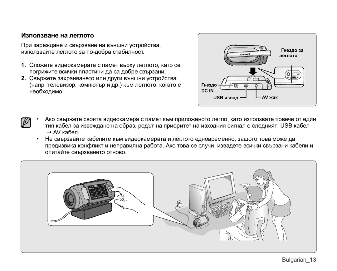 Samsung VP-MX25E/EDC manual Ɂɡɩɨɥɡɜɚɧɟɧɚɥɟɝɥɨɬɨ 