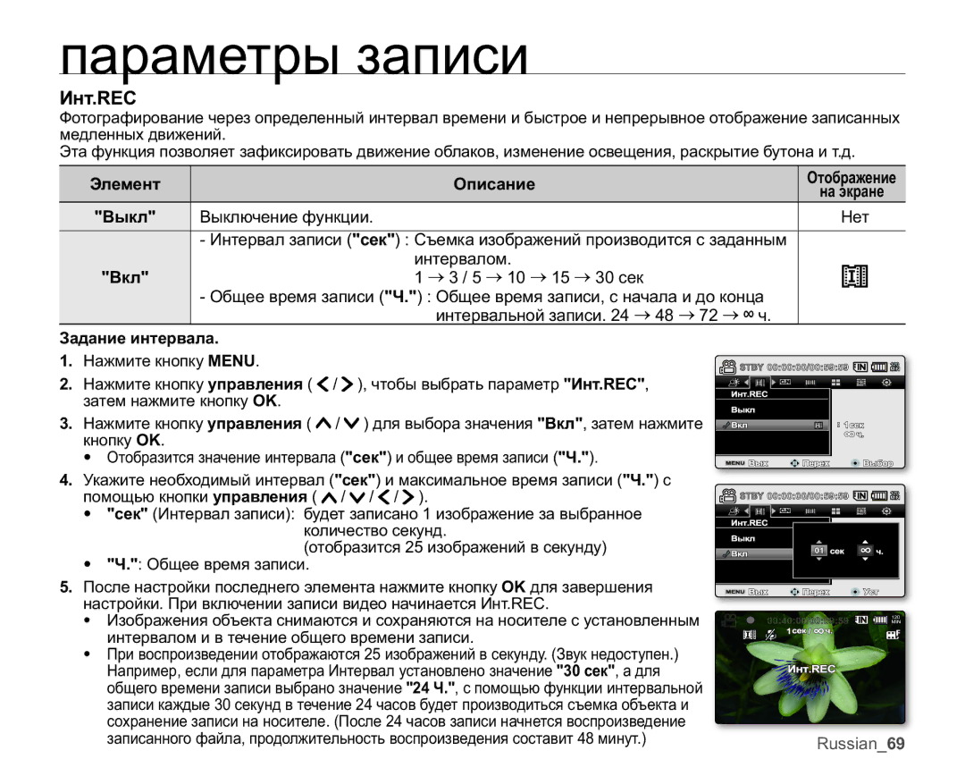 Samsung VP-MX25E/XER manual Ɂɧɬ5, Ɂɚɞɚɧɢɟɢɧɬɟɪɜɚɥɚ 