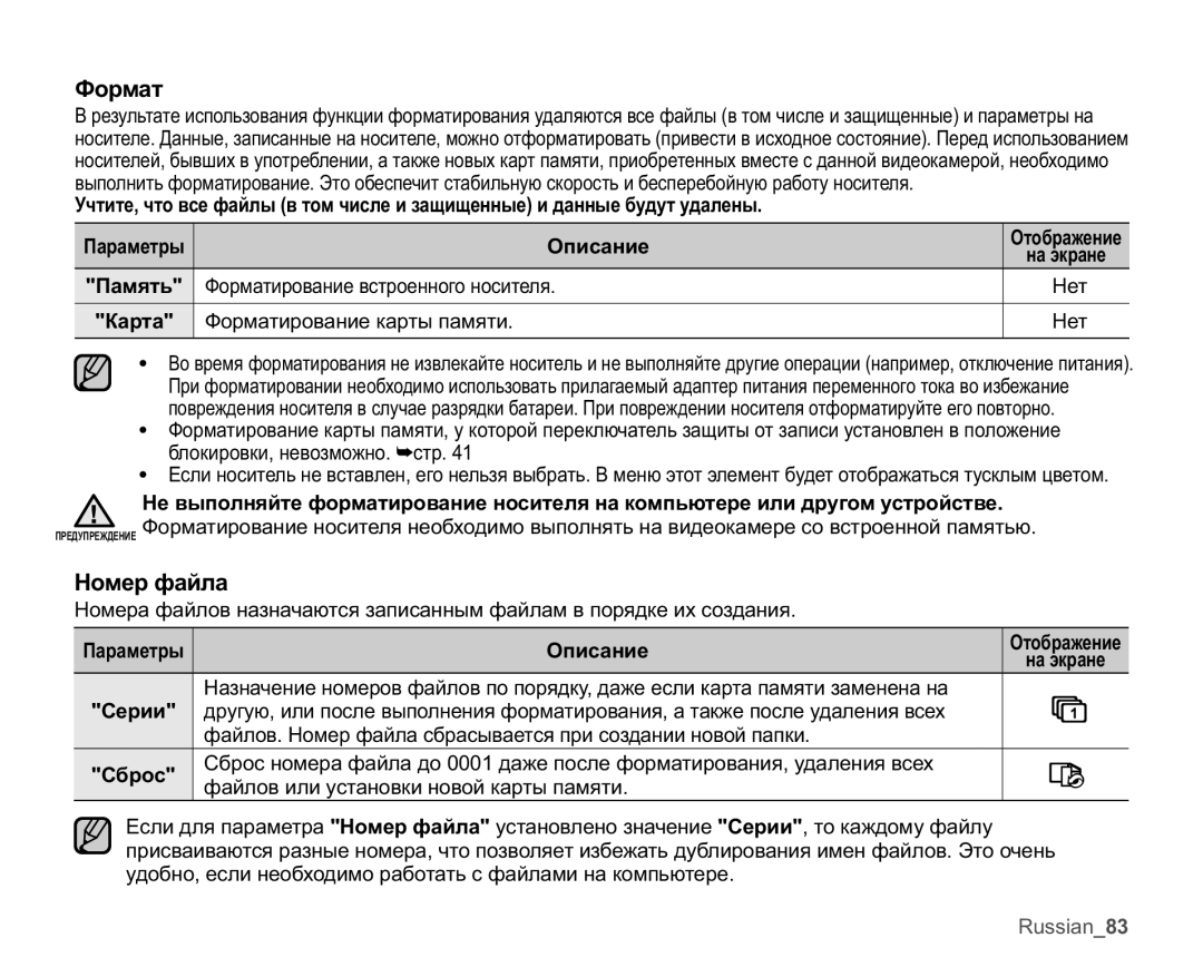 Samsung VP-MX25E/XER manual Ɏɨɪɦɚɬ, Ɇɨɦɟɪɮɚɣɥɚ 