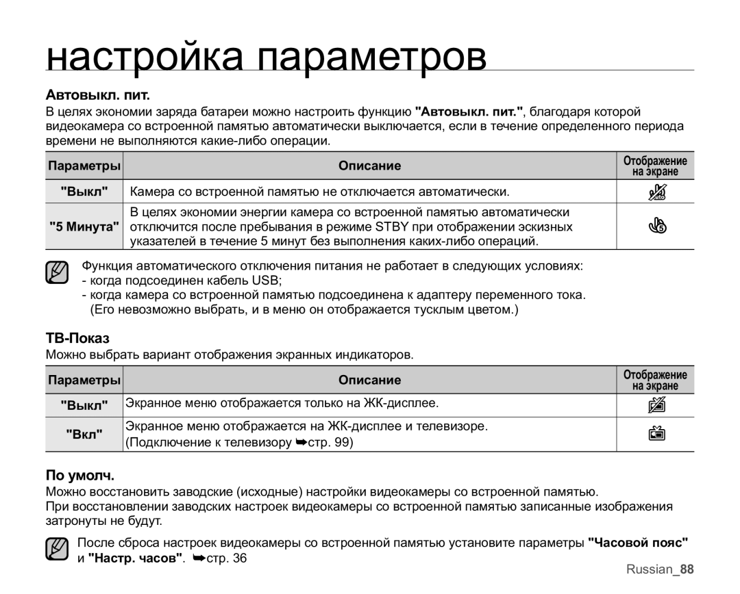 Samsung VP-MX25E/XER manual Ⱥɜɬɨɜɵɤɥɩɢɬ, Ɍȼɉɨɤɚɡ, Ɉɨɭɦɨɥɱ, ƊɤɪɚɧɧɨɟɦɟɧɸɨɬɨɛɪɚɠɚɟɬɫɹɬɨɥɶɤɨɧɚɀɄɞɢɫɩɥɟɟ 