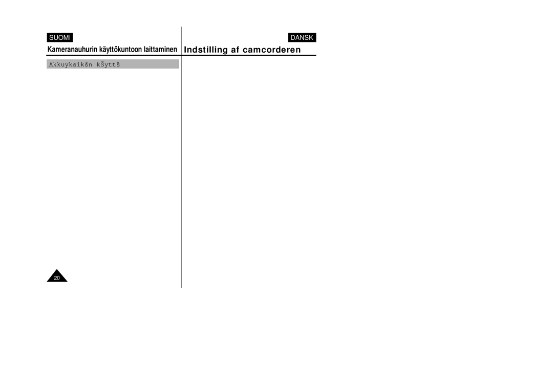 Samsung VP-W80/XEE manual Huomautukset, Tidstabel for kontinuerlig indspilning, Bemærkninger 