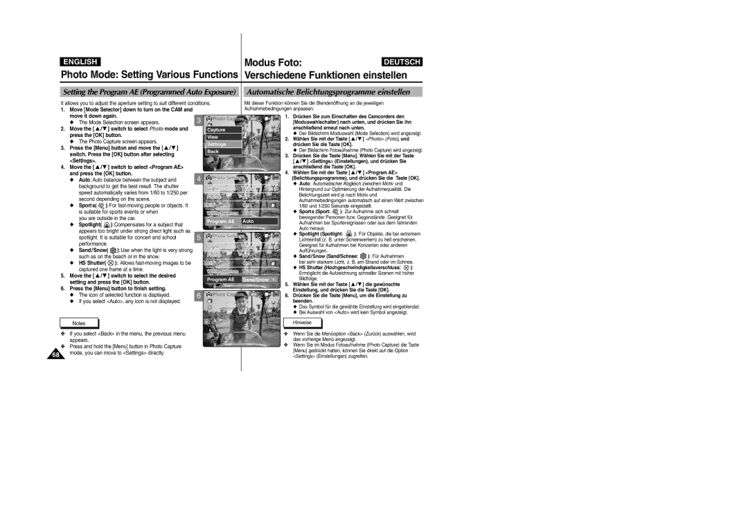 Samsung VP-X105L, VP-X110L manual Modus Foto 