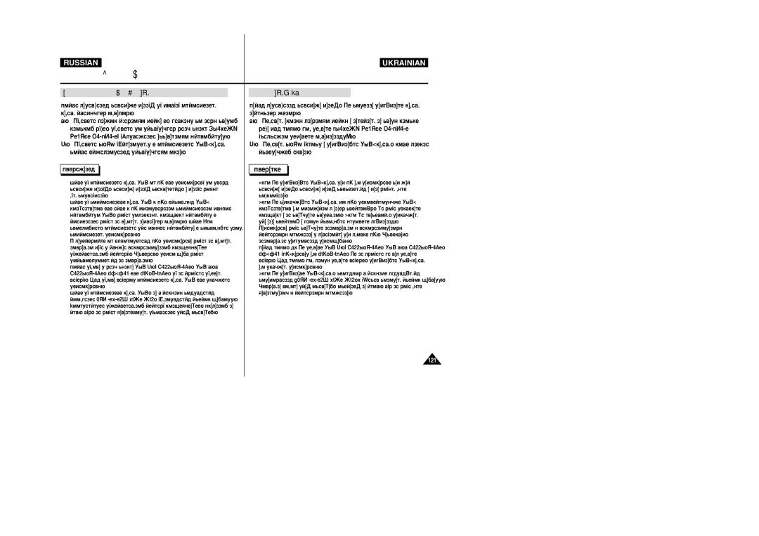 Samsung VP-X110L/XEV, VP-X105L/SEO, VP-X105L/XEV, VP-X110L/XEG manual 121 