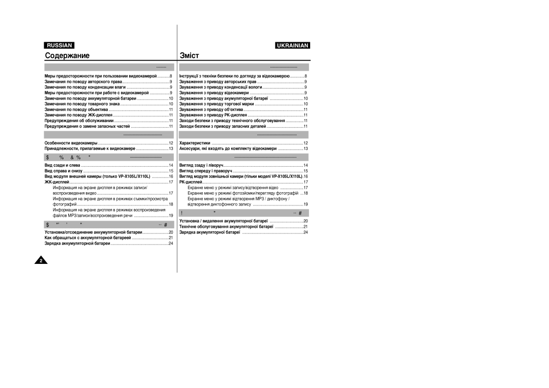 Samsung VP-X105L/XEV, VP-X105L/SEO, VP-X110L/XEV, VP-X110L/XEG Ëó‰Âê‡Ìëâ Áï¥Òú, ‡Í Ó·‡˘‡Ú¸Òﬂ Ò ‡ÍÍÛÏÛÎﬂÚÓÌÓÈ ·‡Ú‡ÂÂÈ 