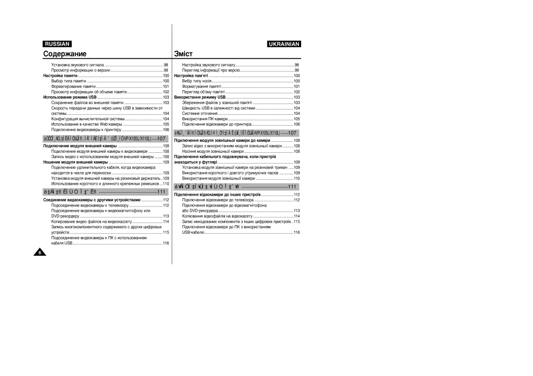 Samsung VP-X105L/XEV, VP-X105L/SEO manual Òëòúâï˚, ¥‰ÍÎ˛˜ÂÌÌﬂ ÏÓ‰ÛÎﬂ ÁÓ‚Ì¥¯Ì¸Óª Í‡ÏÂË ‰Ó Í‡ÏÂË, Dvd-Âíó‰Âû, Ûòúóèòú‚ 