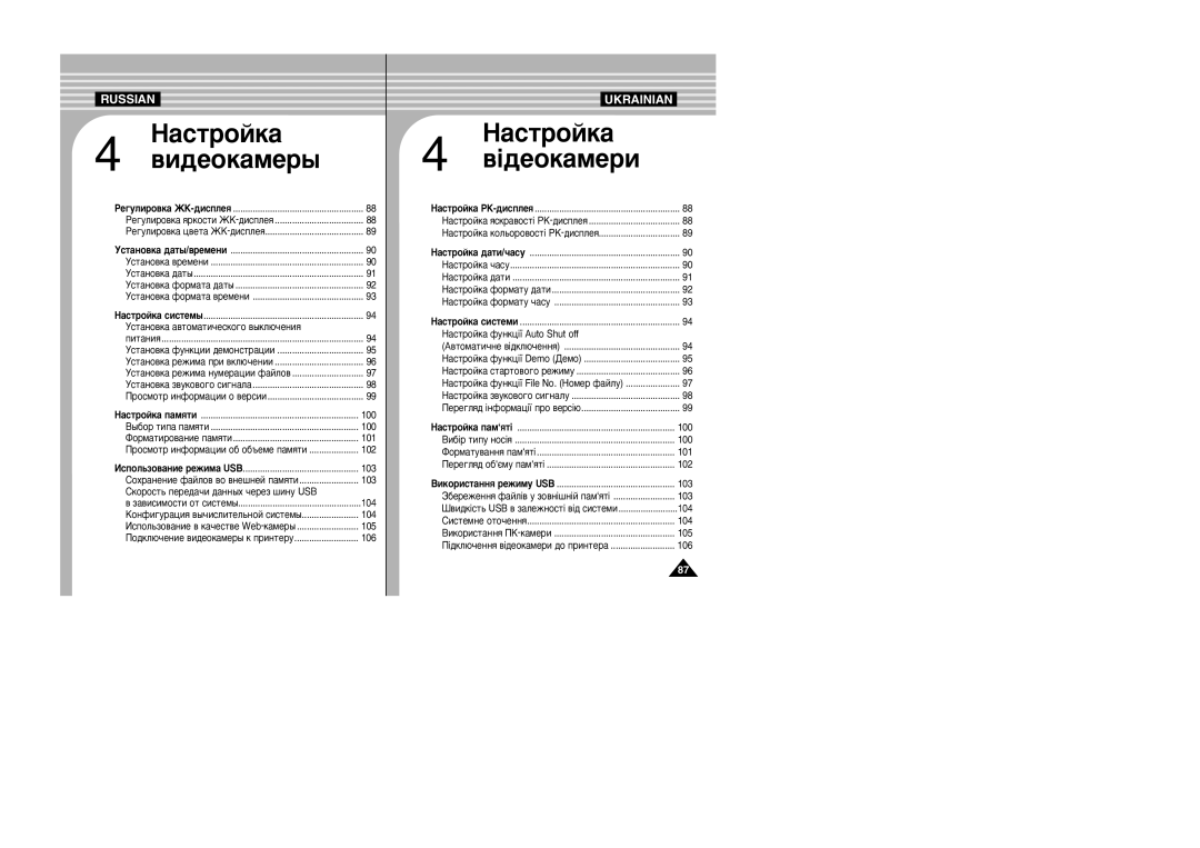 Samsung VP-X110L/XEG, VP-X105L/SEO manual ÌÒÚ‡ÌÓ‚Í‡ ‡‚ÚÓÏ‡ÚË˜ÂÒÍÓ„Ó ‚˚ÍÎ˛˜ÂÌËﬂ, ËÍÓÓÒÚ¸ ÔÂÂ‰‡˜Ë ‰‡ÌÌ˚ı ˜ÂÂÁ ¯ËÌÛ USB 