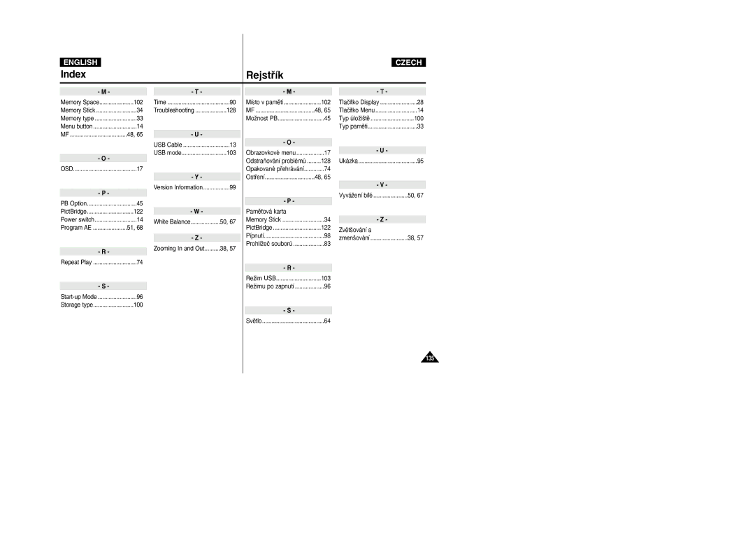 Samsung VP-X105L/XEH, VP-X110L/XEF, VP-X110L/XET, VP-X110LMEM, VP-X110L/XEC, VP-X110L/EUR, VP-X110L/XEH, VP-X105L/XEE manual 103 