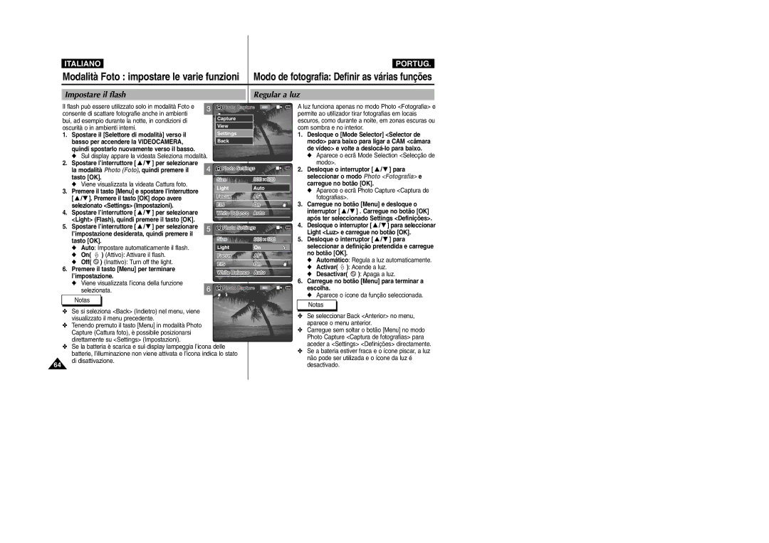 Samsung VP-X110L/XET, VP-X110LMEM manual Impostare il flash Regular a luz 