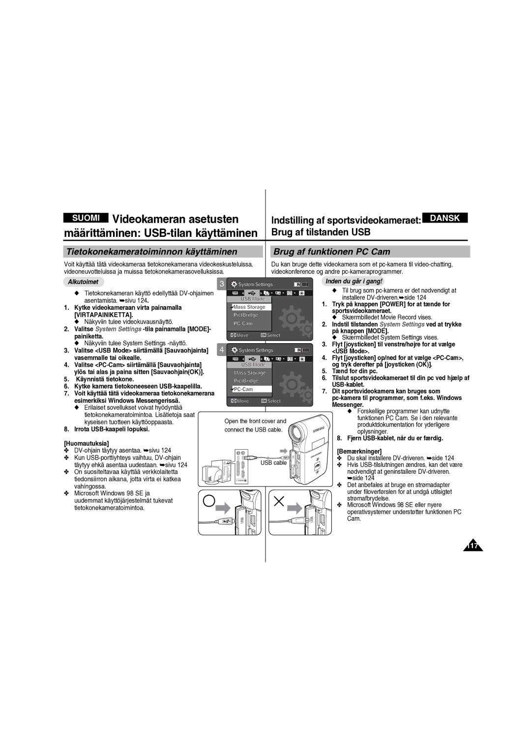 Samsung VP-X210L/XEE manual 117 