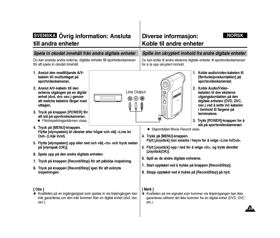 Samsung VP-X210L/XEE manual Line Output 