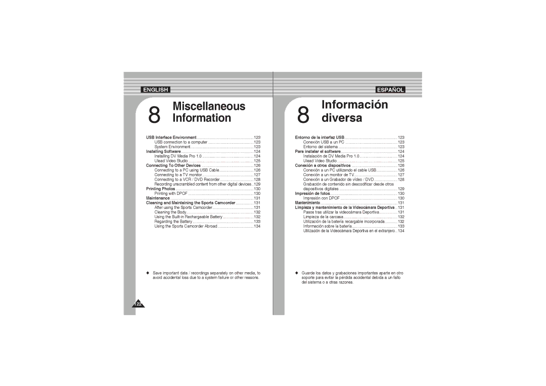 Samsung VP-X210L/CHN, VP-X210L/XEF, VP-X220L/XEF, VP-X210L/XET, VP-X220L/XET manual Miscellaneous Information, Maintenance 