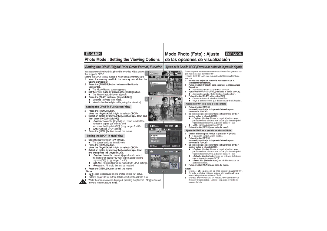 Samsung VP-X210L/XEF manual That supports Dpof, Insert the memory card into the memory card slot on, Sports Camcorder 