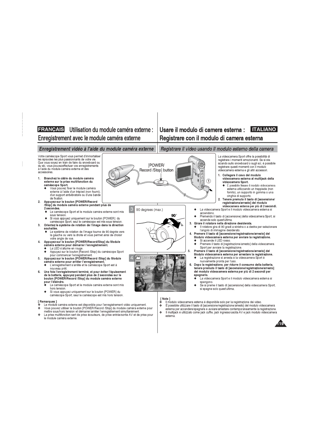 Samsung VP-X220L/XET, VP-X210L/XEF, VP-X220L/XEF, VP-X210L/XET manual Record /Stop button 