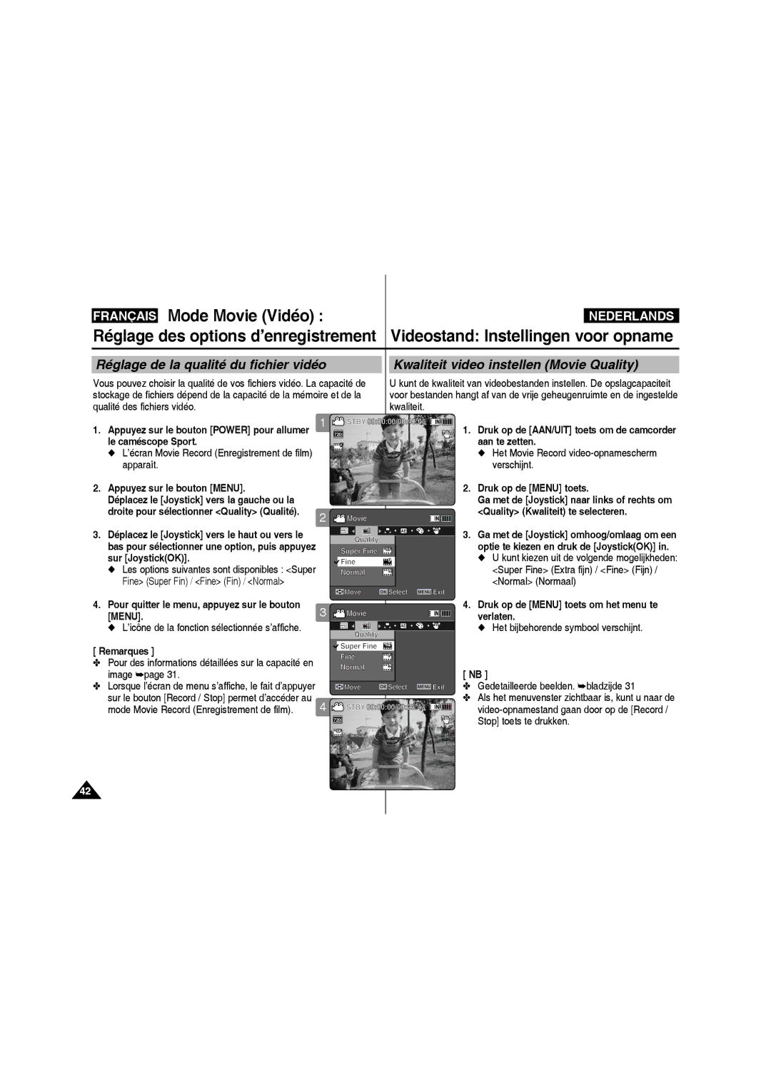 Samsung VP-X210L/XEF, VP-X220L/XEF manual Pour des informations détaillées sur la capacité en image 