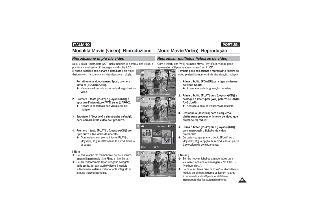 Samsung VP-X220L/XET, VP-X210L/XET manual Pretende reproduzir, Prima o botão Play ou o JoystickOK 