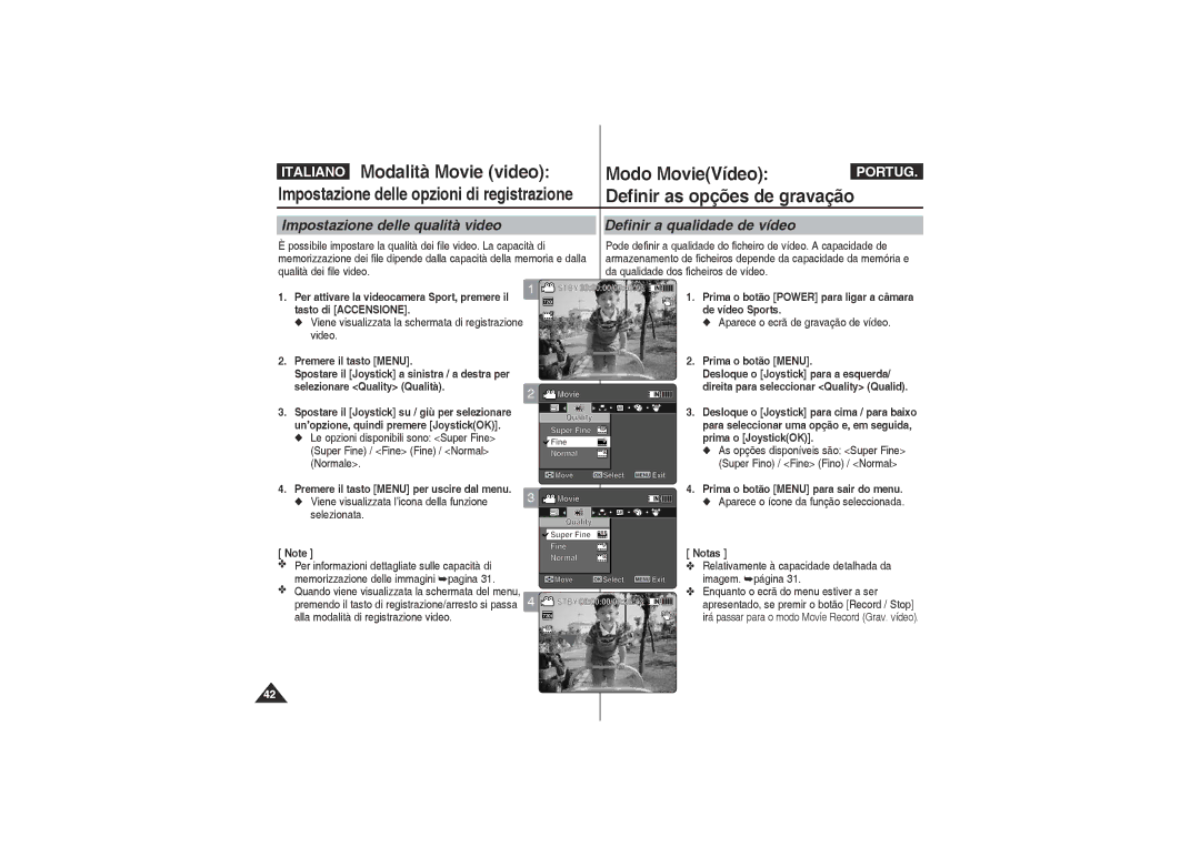 Samsung VP-X210L/XET, VP-X220L/XET manual Premere il tasto Menu per uscire dal menu 