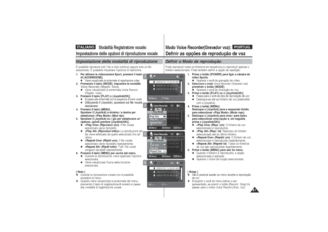 Samsung VP-X220L/XET, VP-X210L/XET manual Prima o botão Power para ligar a câmara de, Premindo o botão Mode 