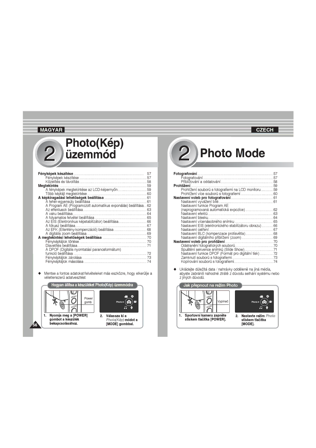 Samsung VP-X220L/XEO manual Nastavení funkce Program AE, Dpof Digitális nyomtatási parancsformátum, Bekapcsolásához 