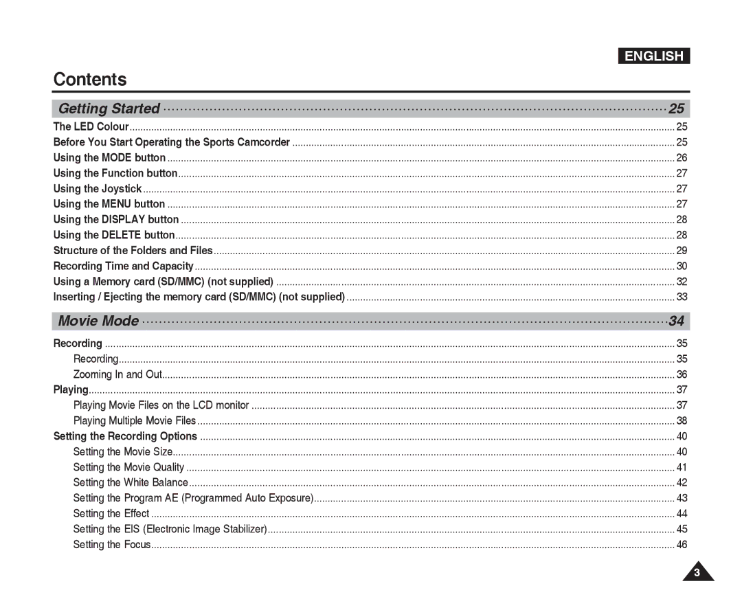 Samsung VP-X300L manual Getting Started 