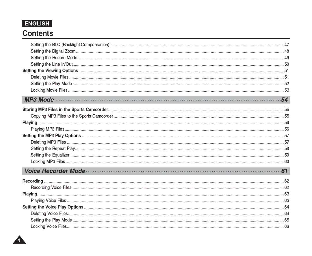 Samsung VP-X300L manual MP3 Mode 