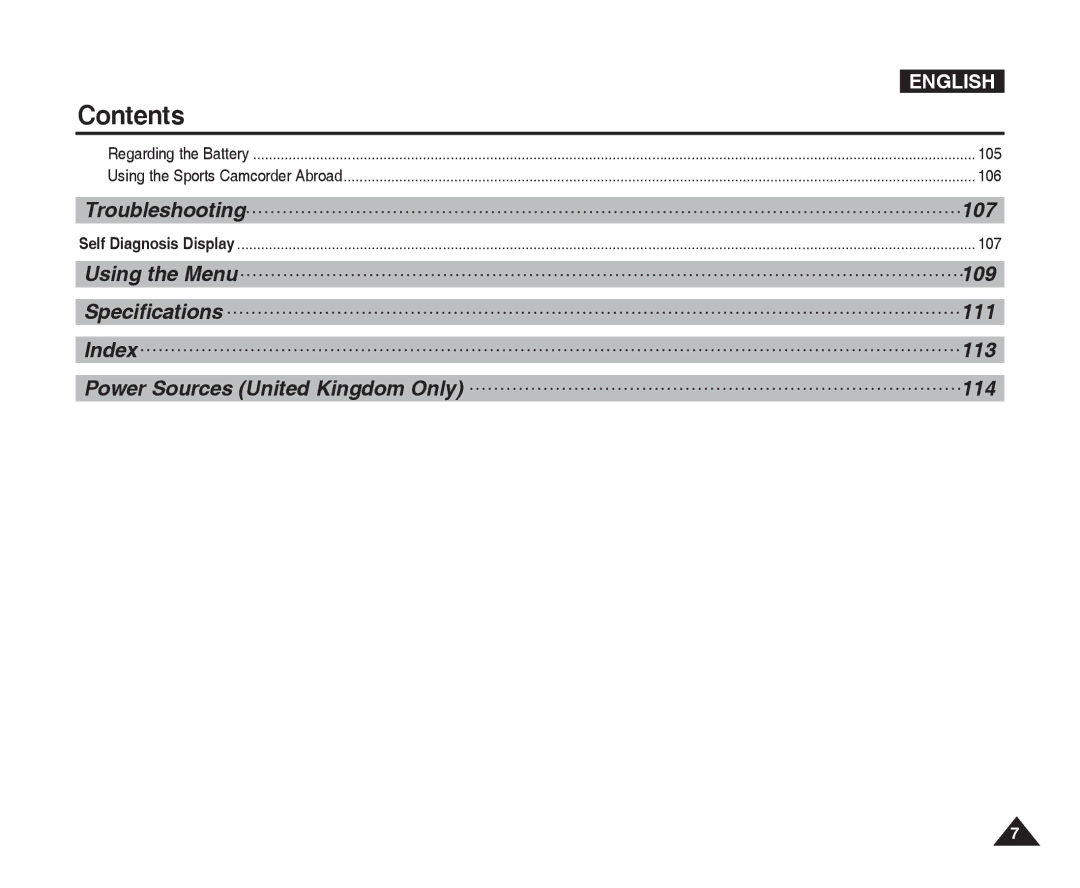 Samsung VP-X300L manual Contents 