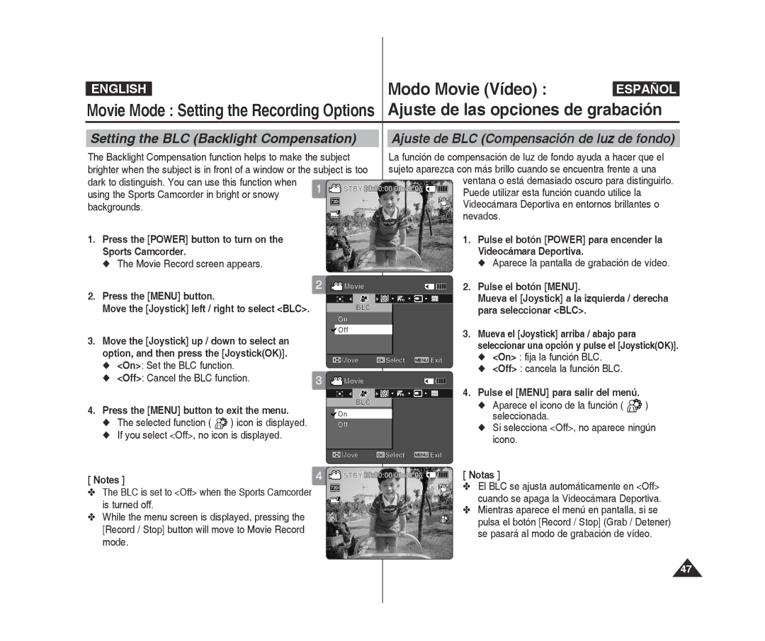 Samsung VP-X300L/XEO, VP-X300L/XEF, VP-X300/XEF manual Backlight Compensation function helps to make the subject, Backgrounds 