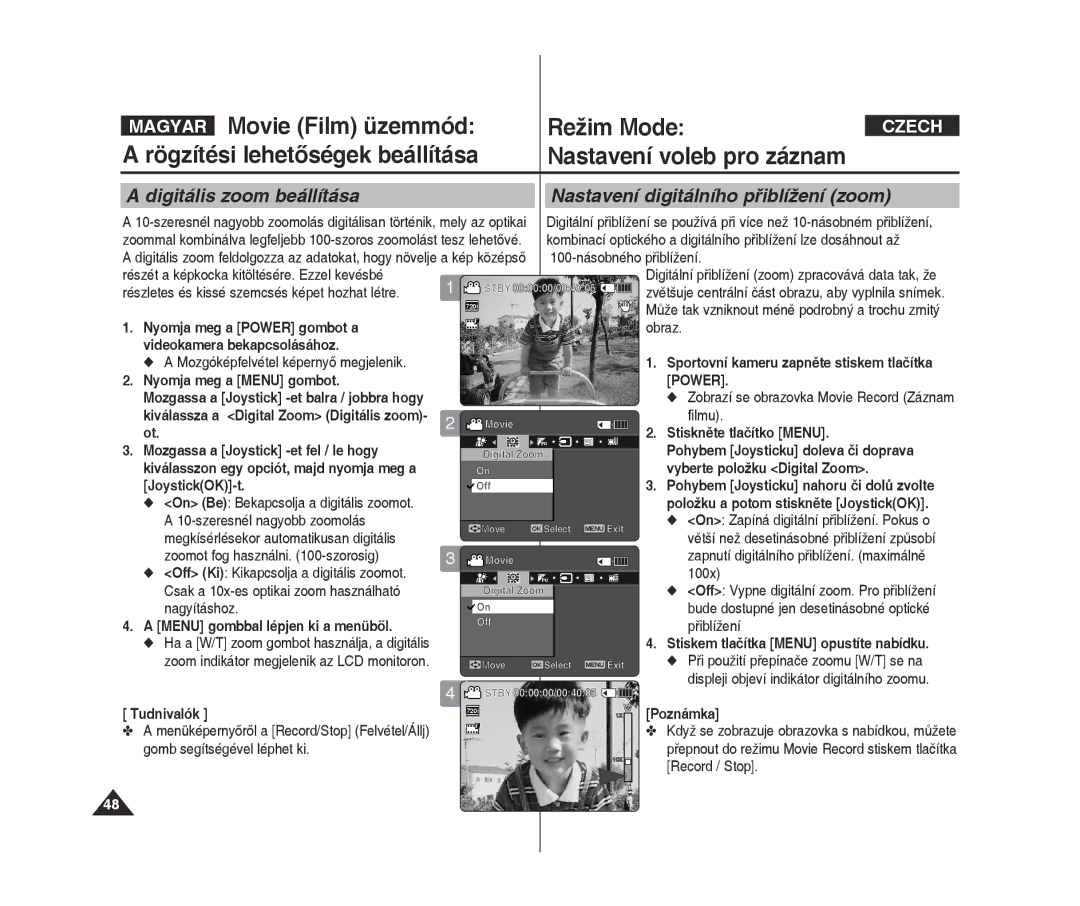 Samsung VP-X300L/XEO manual Tudnivalók, Gomb segítségével léphet ki, Record / Stop 