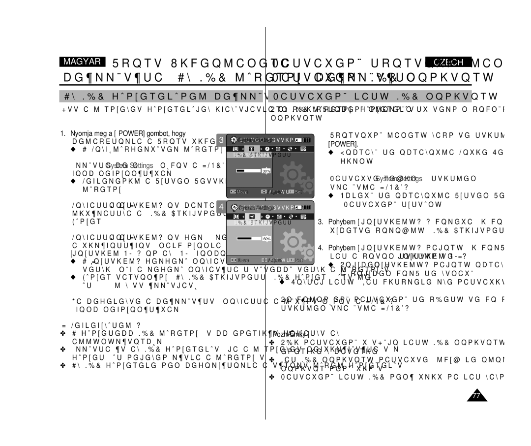 Samsung VP-X300L/XEO manual Nastavení LCD monitoru, Az LCD fényerejének beállítása, Nastavení jasu LCD monitoru 