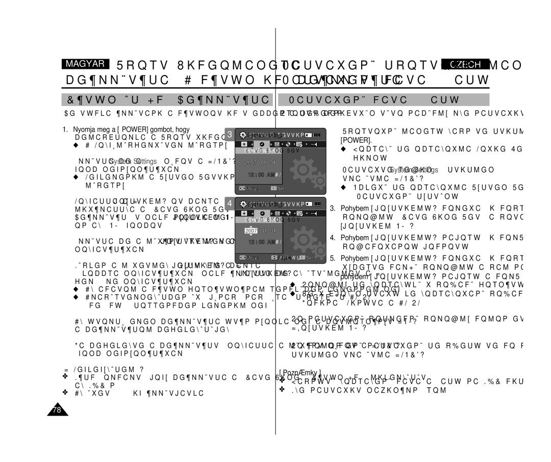 Samsung VP-X300L/XEO manual Beállítása a dátum/idő beállítása Nastavení data / času 