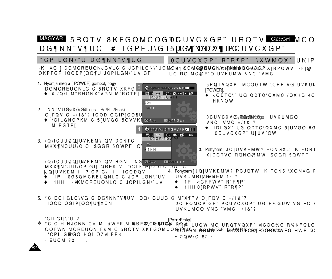 Samsung VP-X300L/XEO manual Beállítása a rendszer beállítása Systémová nastavení, Hangjelzés beállítása 