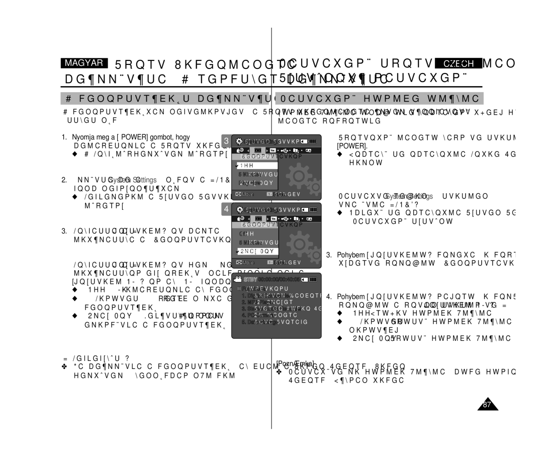 Samsung VP-X300L/XEO manual Demonstrációs beállítása Nastavení funkce ukázka, Off Ki Kikapcsolja az demonstráció 