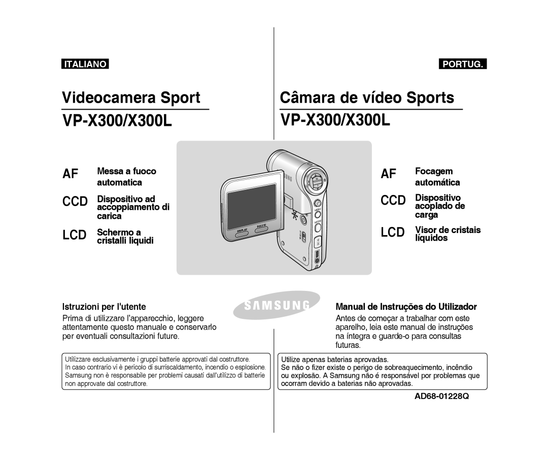 Samsung VP-X300L/XET, VP-X300/XET manual Accoppiamento di, Focagem automática, AD68-01228Q 