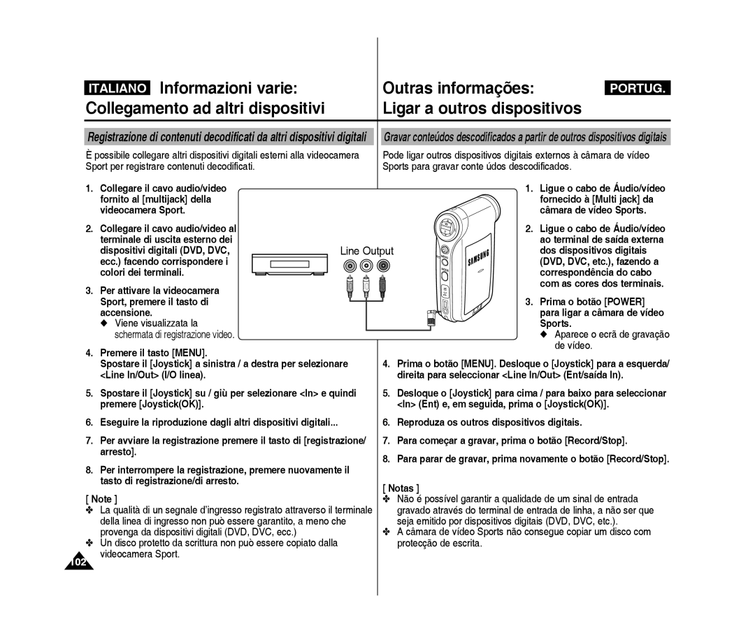 Samsung VP-X300/XET, VP-X300L/XET manual 102 