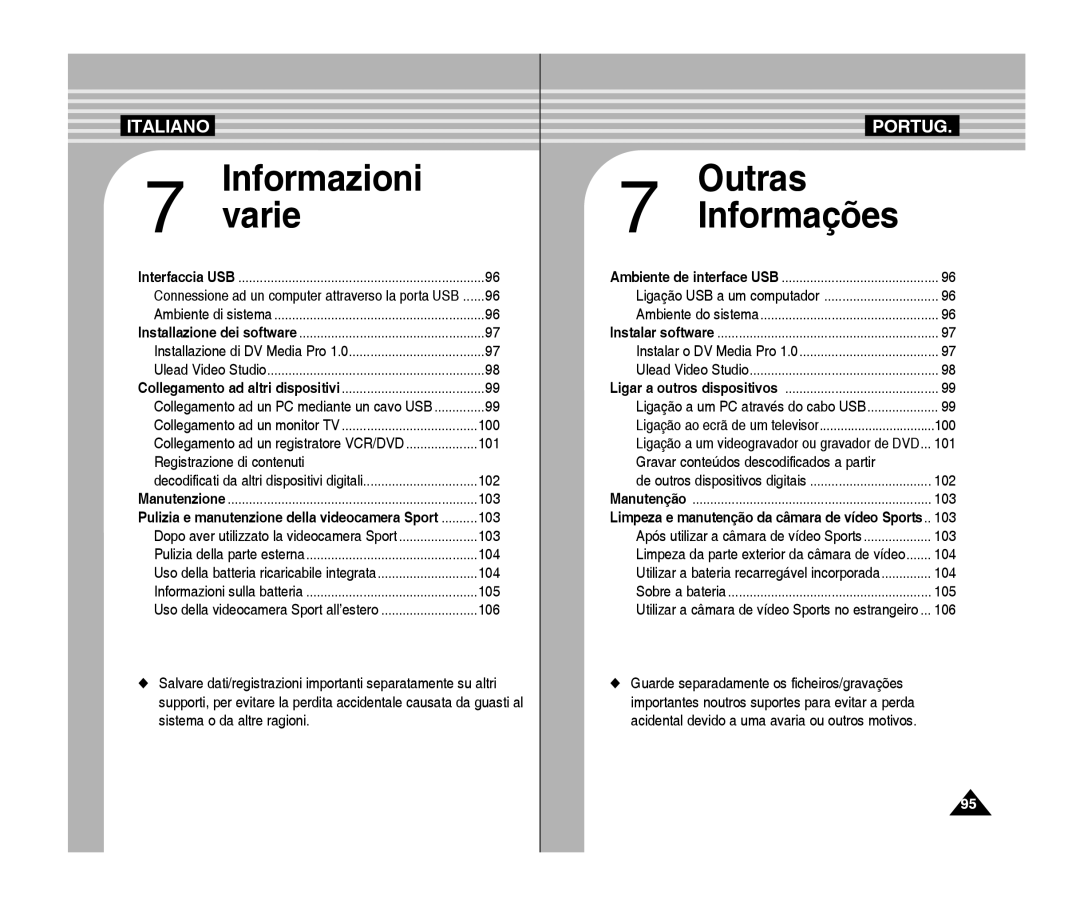 Samsung VP-X300L/XET, VP-X300/XET manual Registrazione di contenuti, Gravar conteúdos descodificados a partir 