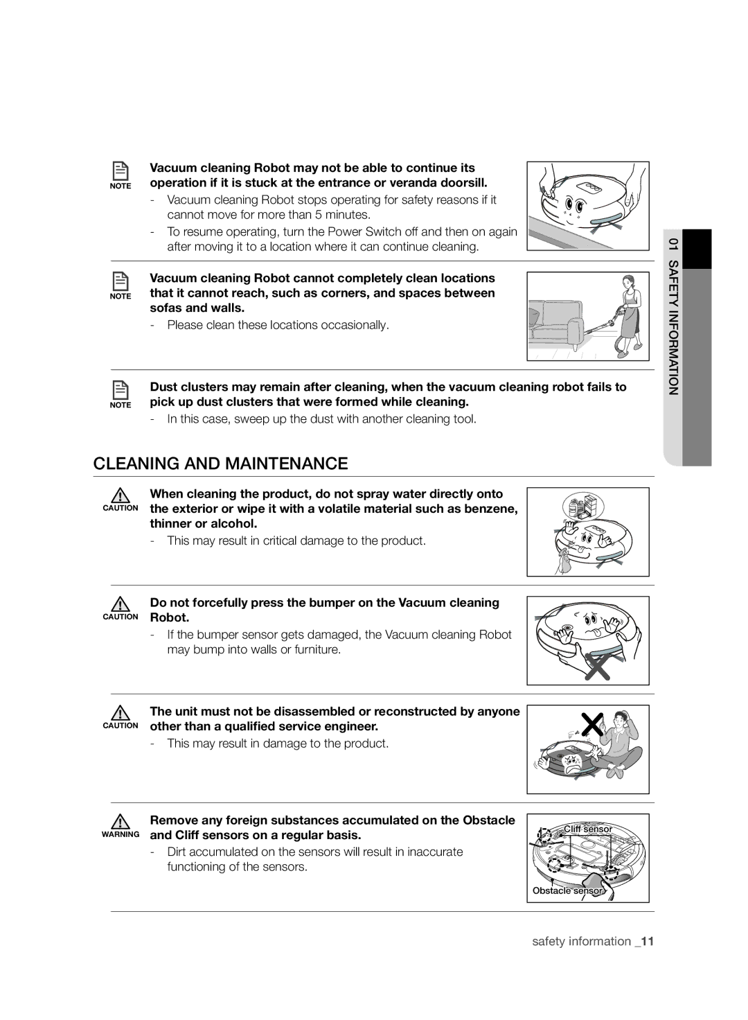 Samsung VR10ATBATGY/EG, VR10ATBATBB/EO, VR10BTBATBB/EF, VR10ATBATGY/EF, VR10BTBATBB/EG manual Cleaning and Maintenance 