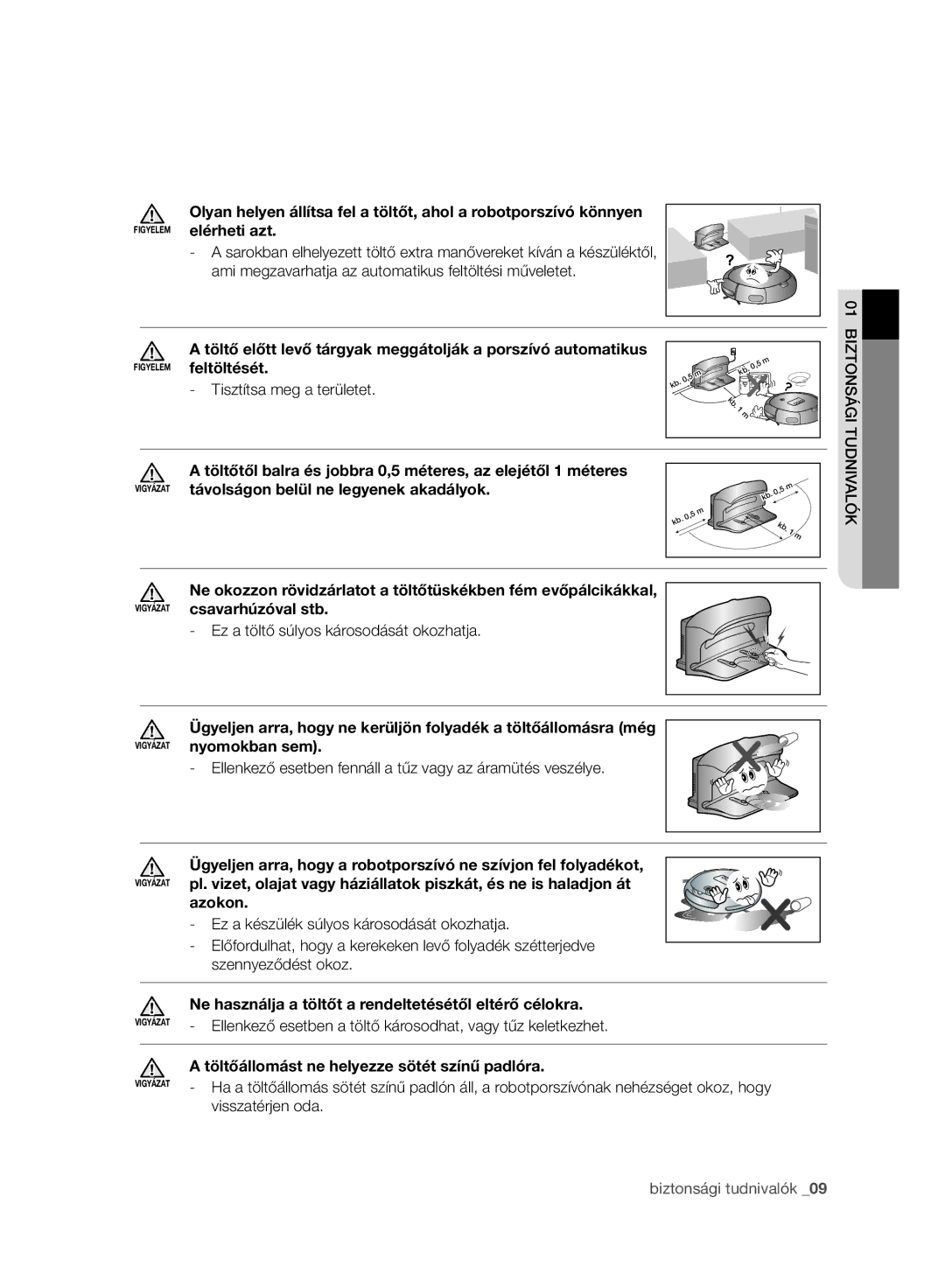 Samsung VR10BTBATUB/SW manual Elérheti azt, Feltöltését, Azokon, Ne használja a töltőt a rendeltetésétől eltérő célokra 