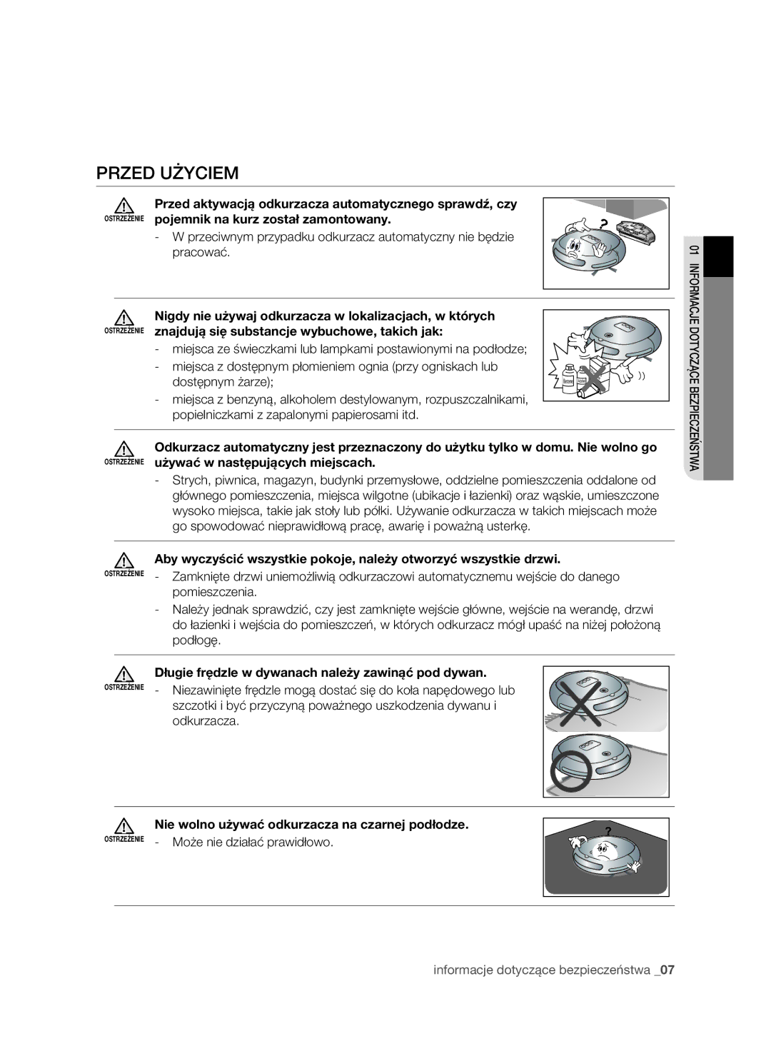 Samsung VR10ATBATRD/EO, VR10ATBATBB/EO, VR10ATBATGY/EG, VR10BTBATBB/EF, VR10ATBATGY/EF, VR10BTBATBB/EG manual Przed Użyciem 