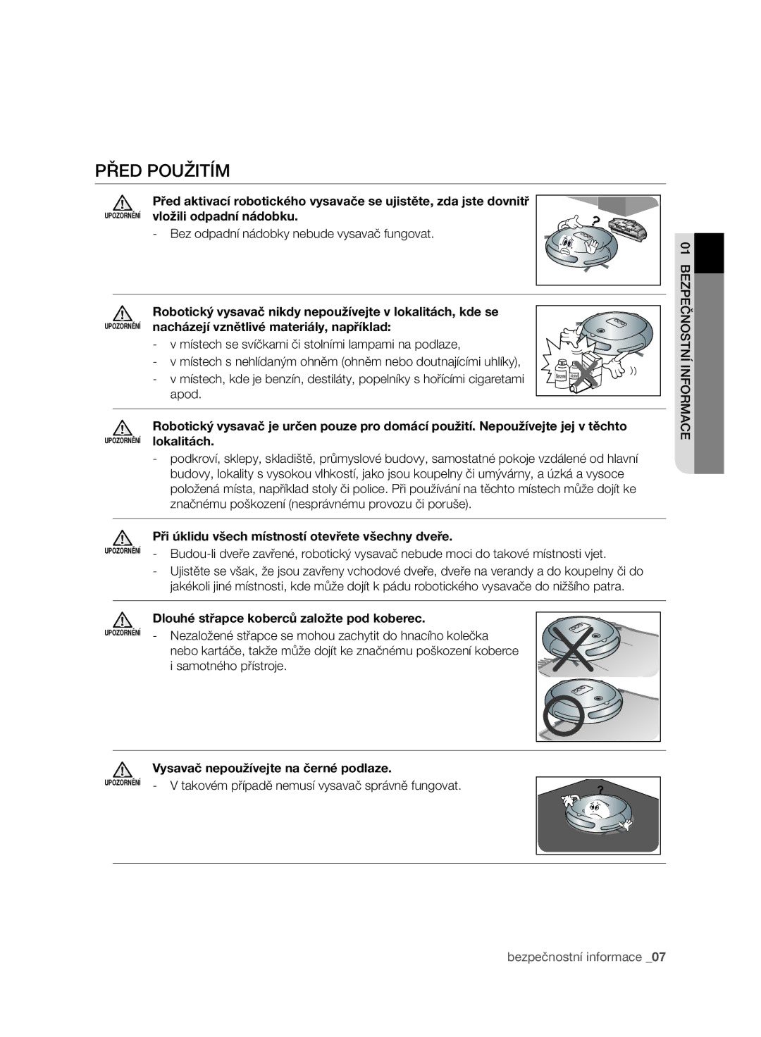 Samsung VR10ATBATRD/EO, VR10ATBATBB/EO, VR10ATBATGY/EG, VR10BTBATBB/EF, VR10ATBATGY/EF, VR10BTBATBB/EG manual Před Použitím 