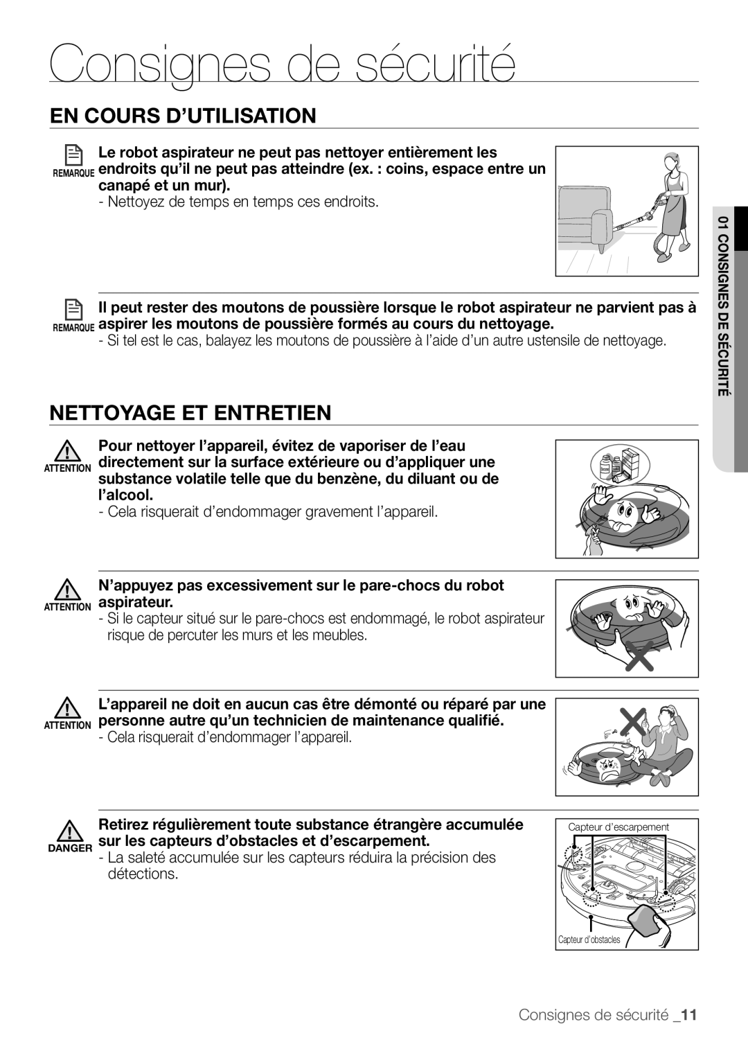 Samsung VR10F53TBDR/EF, VR10F53UBAK/EF manual Nettoyage ET Entretien, 1HWWR\HGHWHPSVHQWHPSVFHVHQGURLWV 