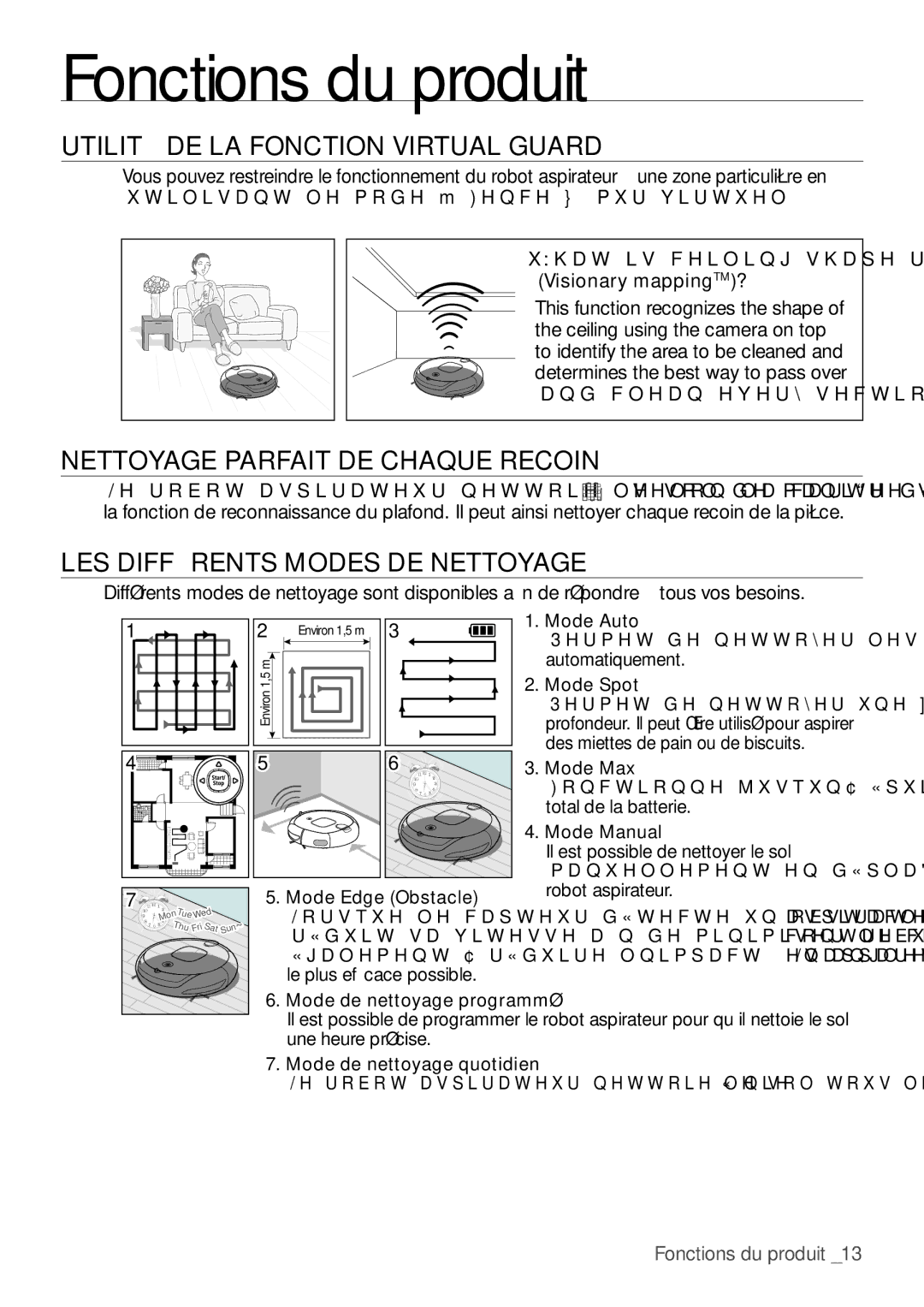 Samsung VR10F53TBDR/EF Fonctions du produit, Utilité DE LA Fonction Virtual Guard, Nettoyage Parfait DE Chaque Recoin 