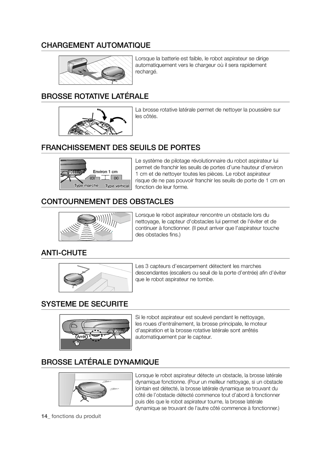 Samsung VR10F71UCBC/SW Chargement Automatique, Brosse Rotative Latérale, Franchissement DES Seuils DE Portes, Anti-Chute 