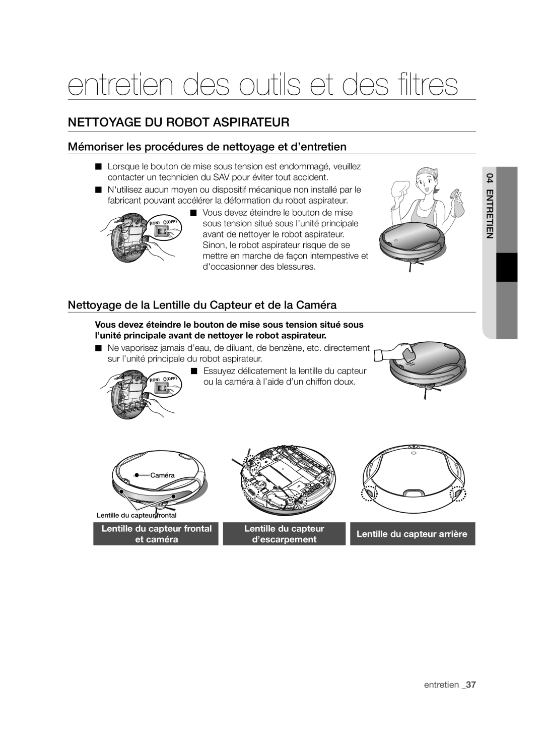 Samsung VR10F71UCBC/EO, VR10F71UCBC/EG Nettoyage DU Robot Aspirateur, Mémoriser les procédures de nettoyage et d’entretien 