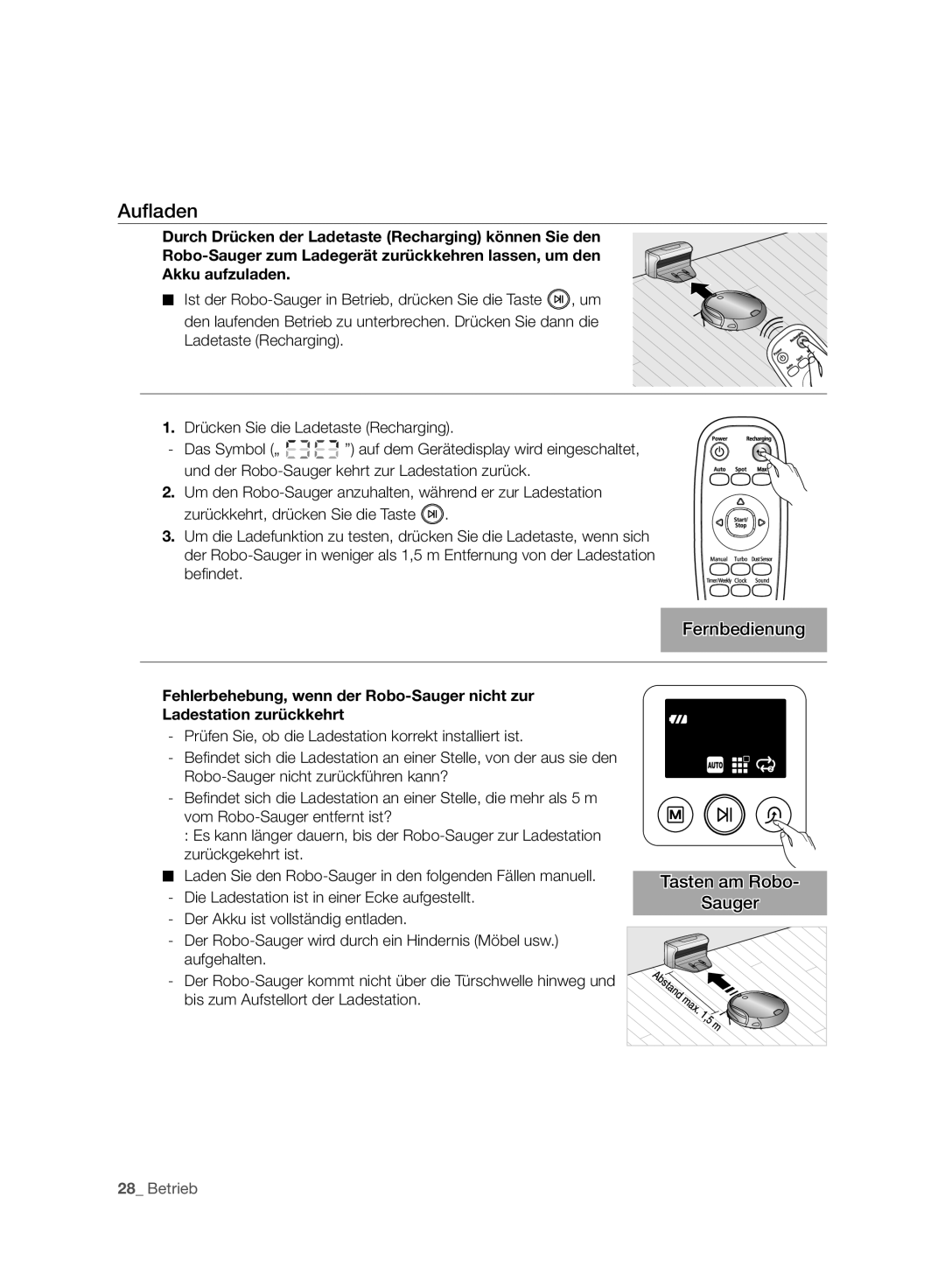 Samsung VR10F71UCBC/EO, VR10F71UCBC/EG, VR10F71UCBC/SW manual Auﬂaden 