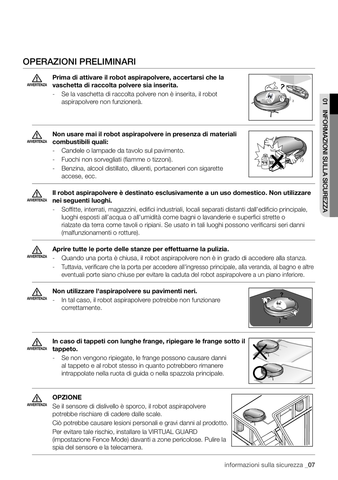 Samsung VR10F71UCBC/ET, VR10F71UCBN/ET manual Operazioni preliminari 