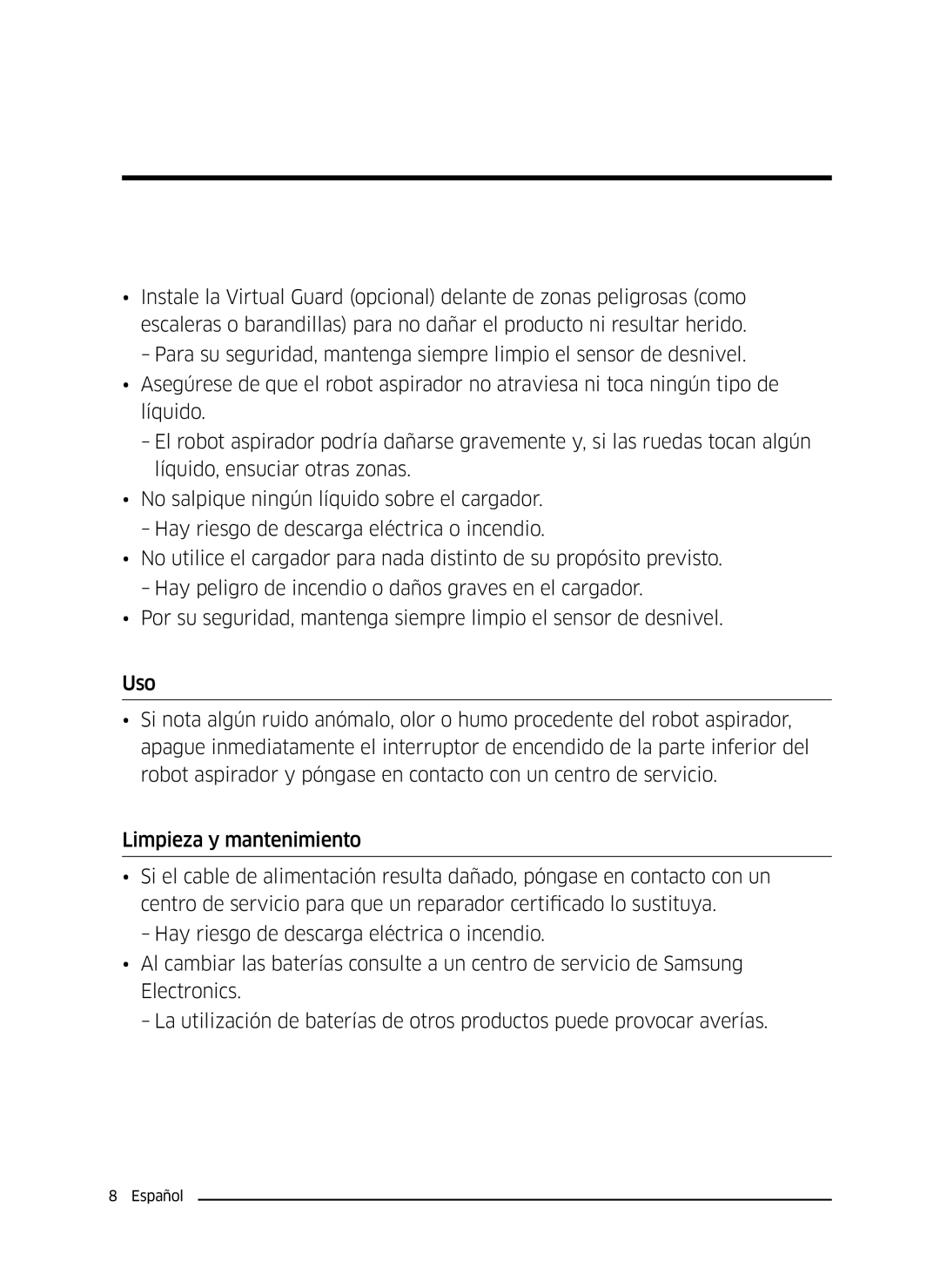 Samsung VR10J5034UC/ET, VR10J5010UA/ET, VR10J5054UD/ET manual Preparación 